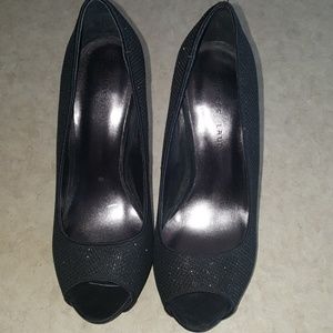 Black sparkle heels